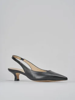 Décolleté e slingback tacco 3cm pelle nero