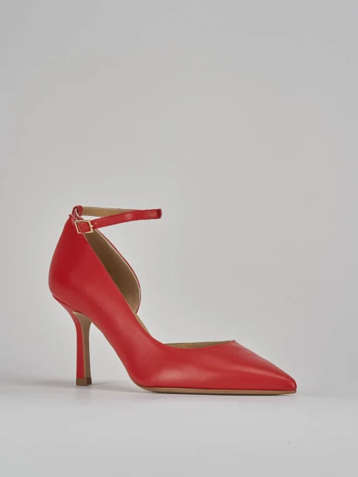 Décolleté e slingback tacco 7cm pelle rosso