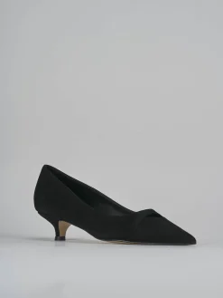 Décolleté e slingback tacco 3cm camoscio nero