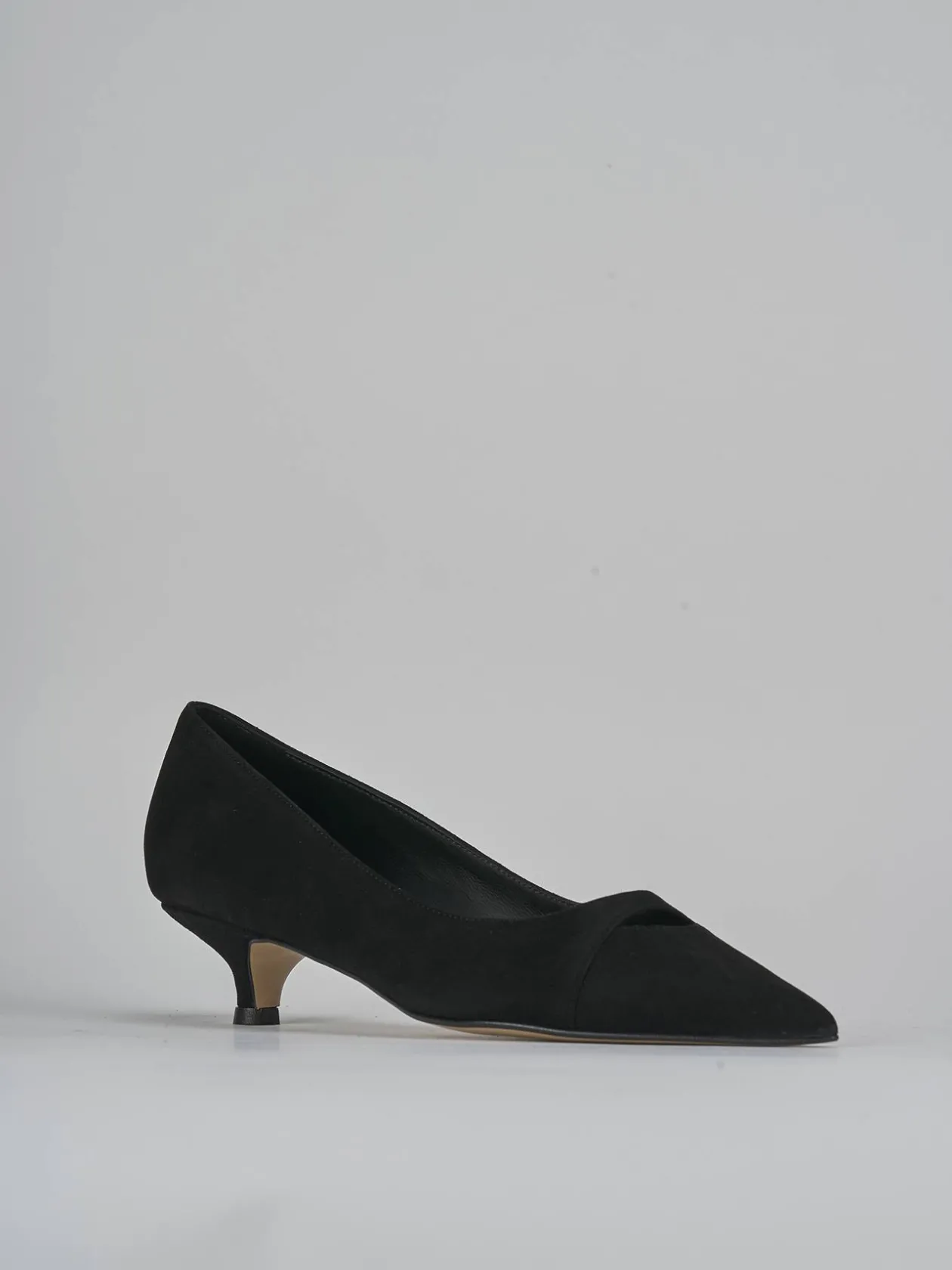 Décolleté e slingback tacco 3cm camoscio nero
