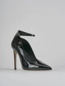 Décolleté e slingback tacco 11cm vernice nero