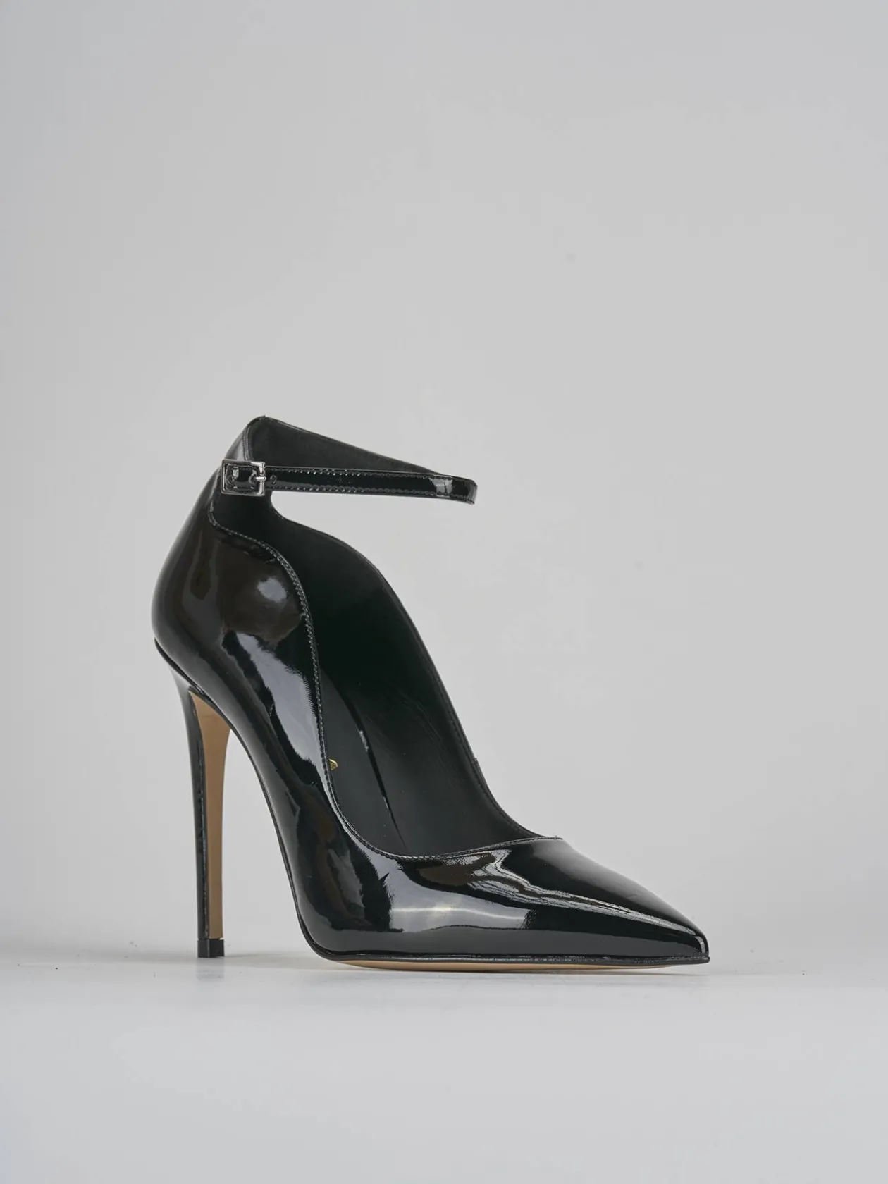 Décolleté e slingback tacco 11cm vernice nero