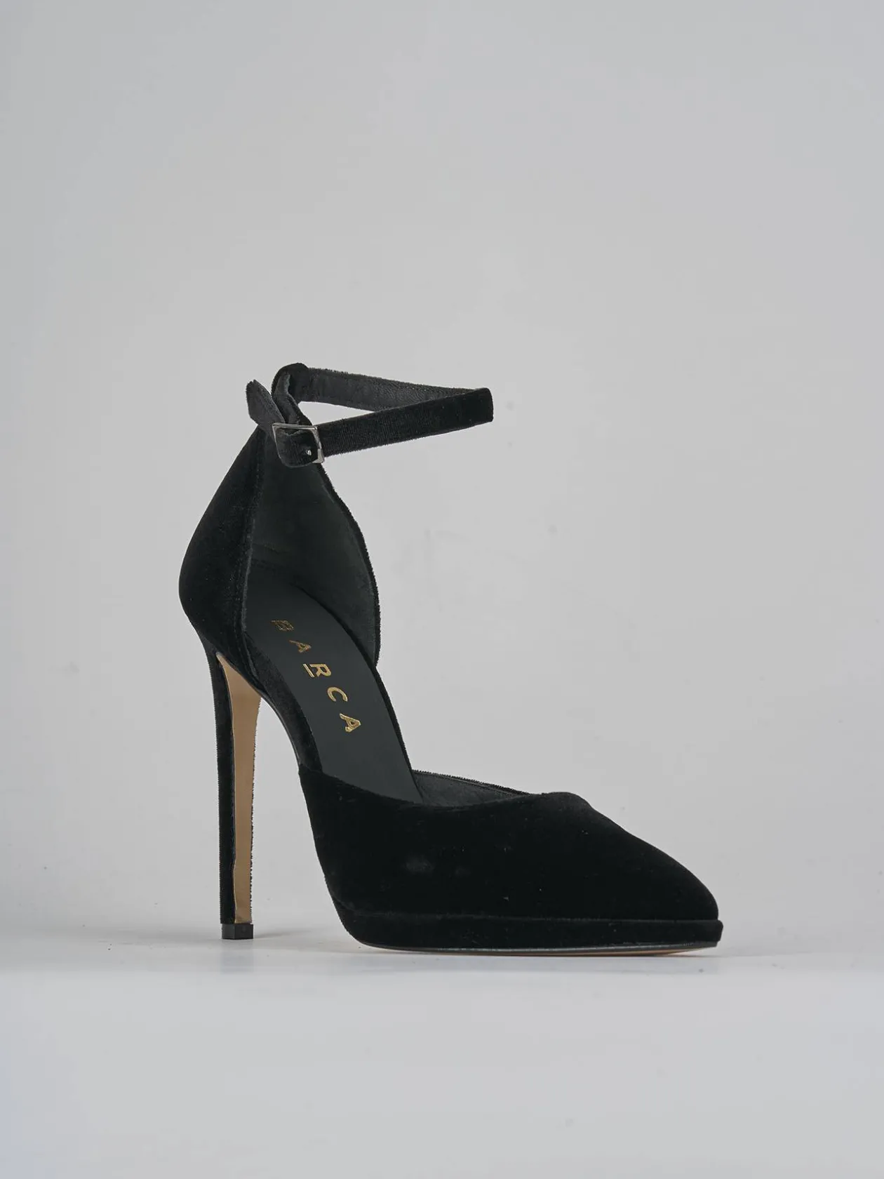 Décolleté e slingback tacco 11cm velluto nero