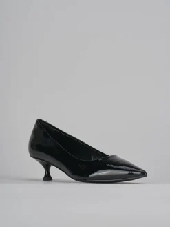 Décolleté e slingback tacco 4cm vernice nero