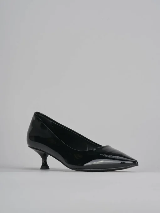 Décolleté e slingback tacco 4cm vernice nero