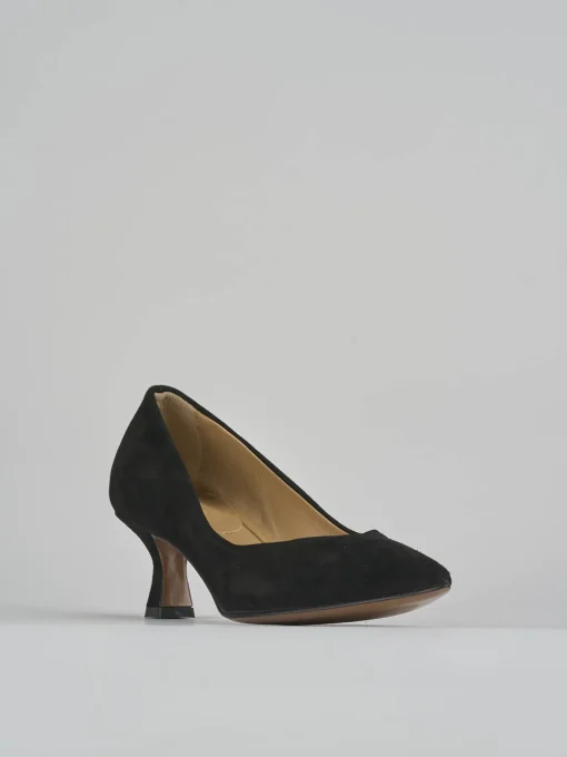 Décolleté e slingback tacco 5cm camoscio nero