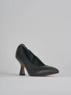 Décolleté e slingback tacco 7cm pelle nero