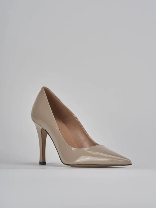 Décolleté e slingback tacco 9cm pelle beige
