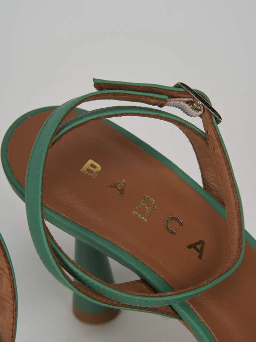 Décolleté e slingback tacco 7cm pelle verde