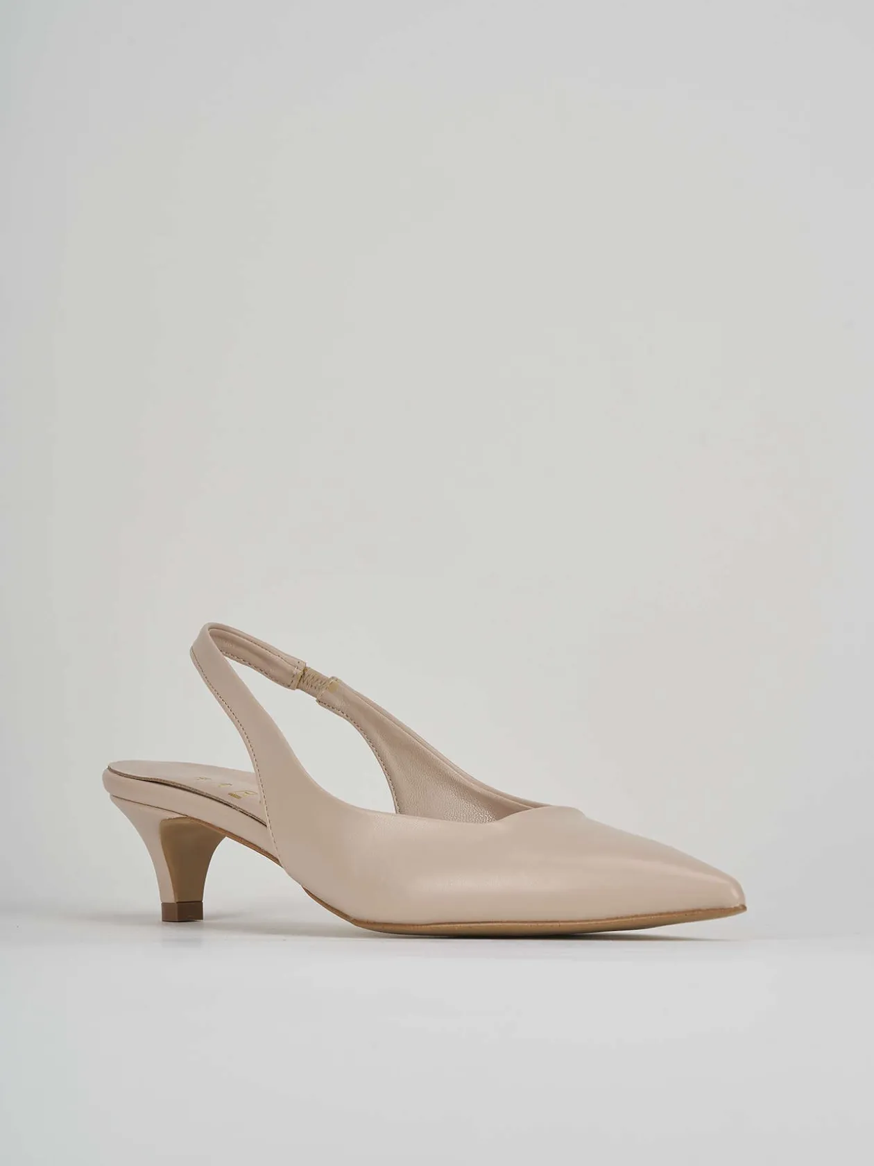 Décolleté e slingback tacco 3cm pelle beige