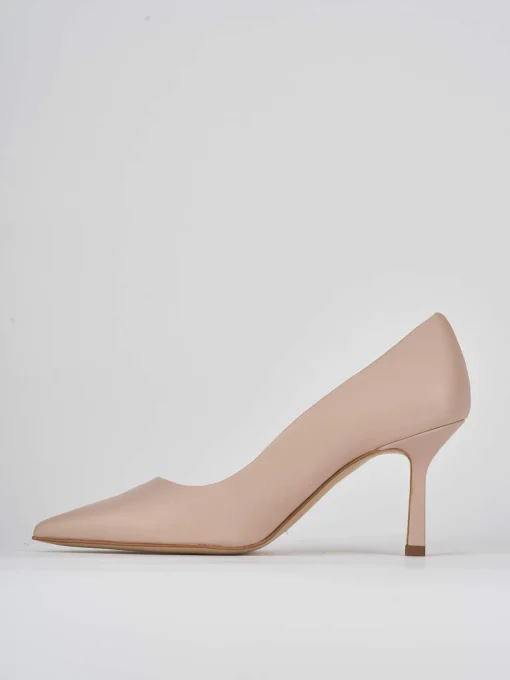 Décolleté e slingback tacco 7cm pelle rosa