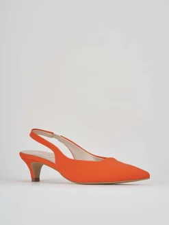 Décolleté e slingback tacco 3cm licra arancio