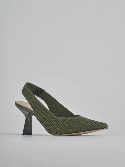 Décolleté e slingback tacco 7cm pelle verde