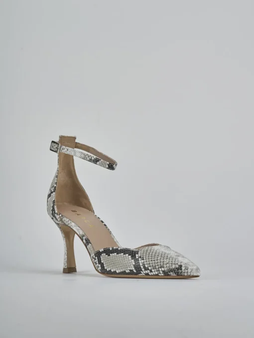 Décolleté e slingback tacco 8cm pitone beige