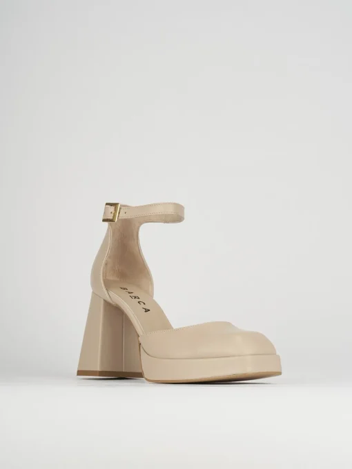 Décolleté e slingback tacco 9cm pelle beige