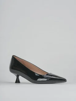 Décolleté e slingback tacco 5cm vernice nero