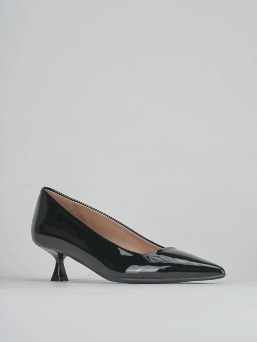 Décolleté e slingback tacco 5cm vernice nero