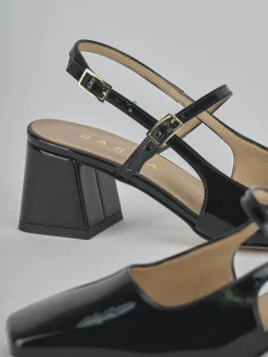 Décolleté e slingback tacco 5cm vernice nero