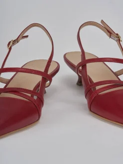 Décolleté e slingback tacco 3cm pelle bordo'