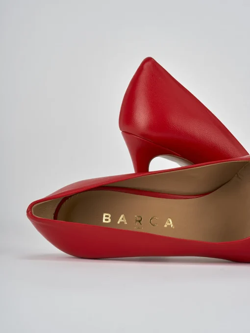 Décolleté e slingback tacco 9cm pelle rosso