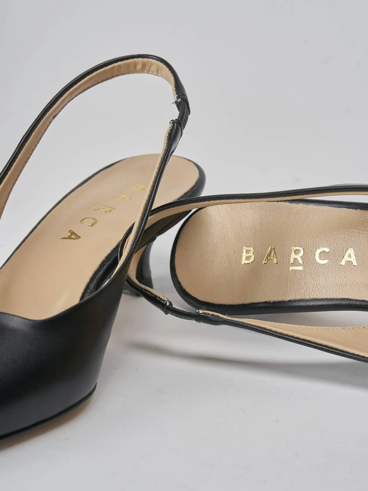 Décolleté e slingback tacco 3cm pelle nero