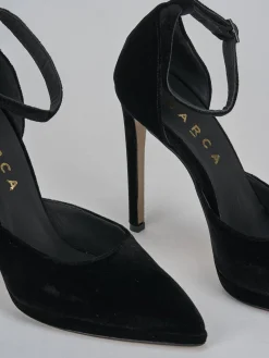 Décolleté e slingback tacco 11cm velluto nero