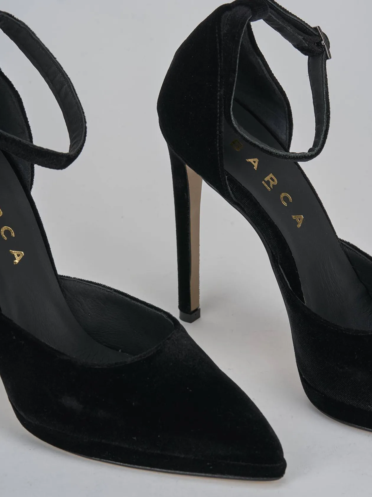 Décolleté e slingback tacco 11cm velluto nero