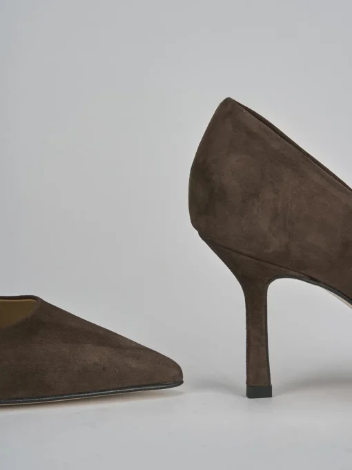 Décolleté e slingback tacco 7cm camoscio testa