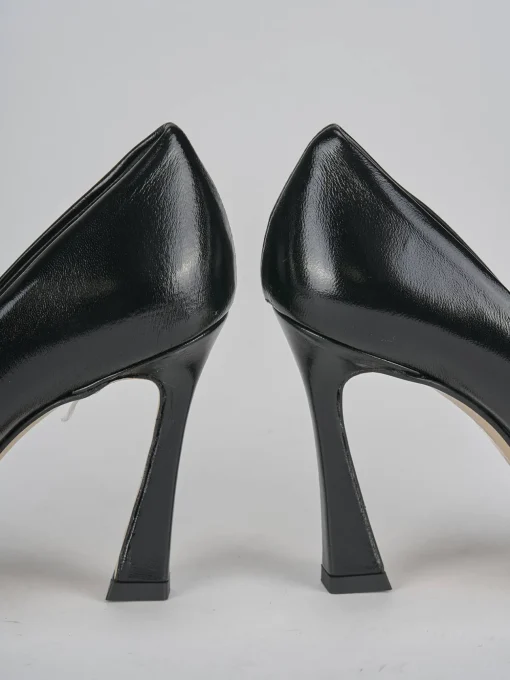 Décolleté e slingback tacco 10cm vernice nero