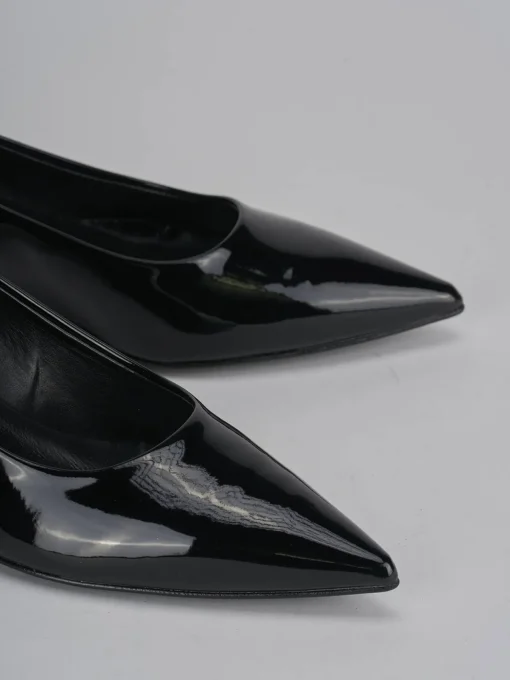 Décolleté e slingback tacco 4cm vernice nero