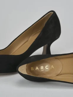 Décolleté e slingback tacco 5cm camoscio nero