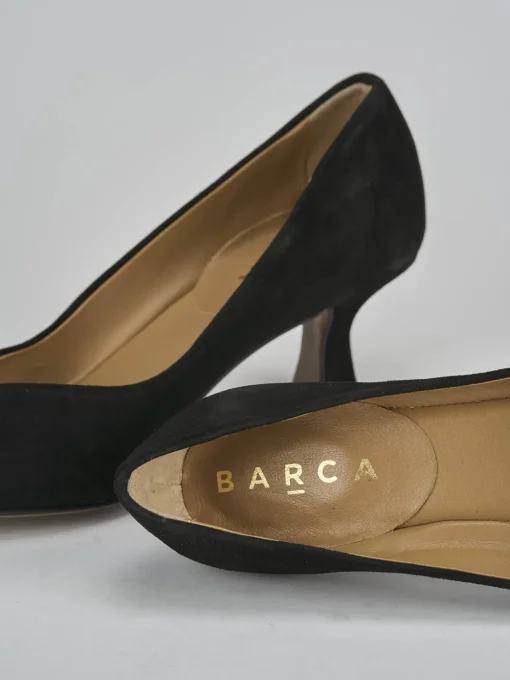 Décolleté e slingback tacco 5cm camoscio nero