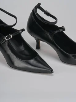Décolleté e slingback tacco 5cm pelle nero
