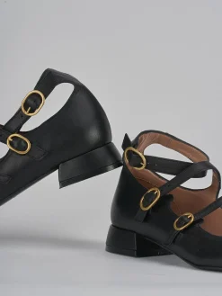 Décolleté e slingback tacco 3cm pelle nero