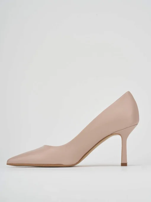 Décolleté e slingback tacco 7cm pelle rosa