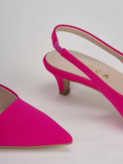 Décolleté e slingback tacco 3cm licra rosa