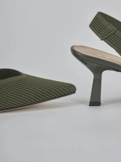 Décolleté e slingback tacco 7cm pelle verde