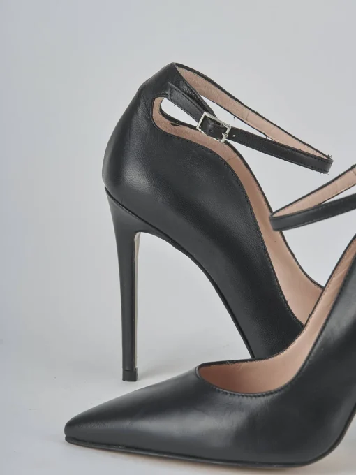 Décolleté e slingback tacco 11cm pelle nero