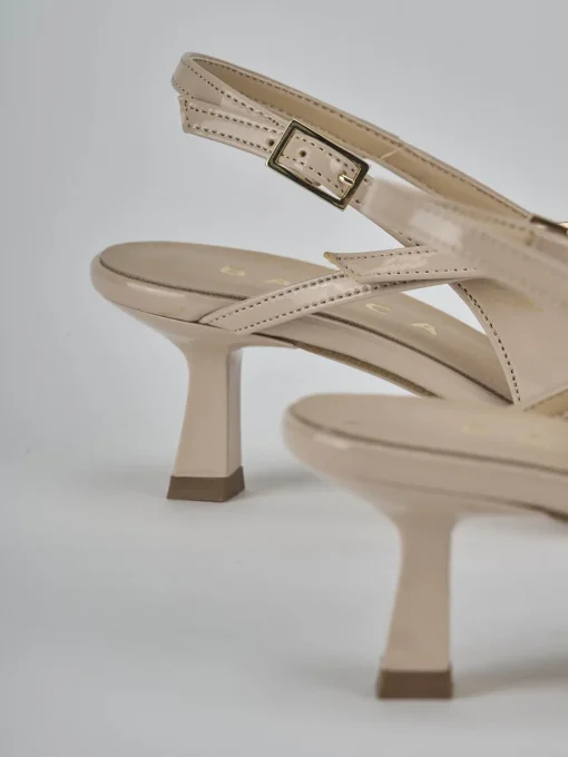 Décolleté e slingback tacco 7cm vernice beige