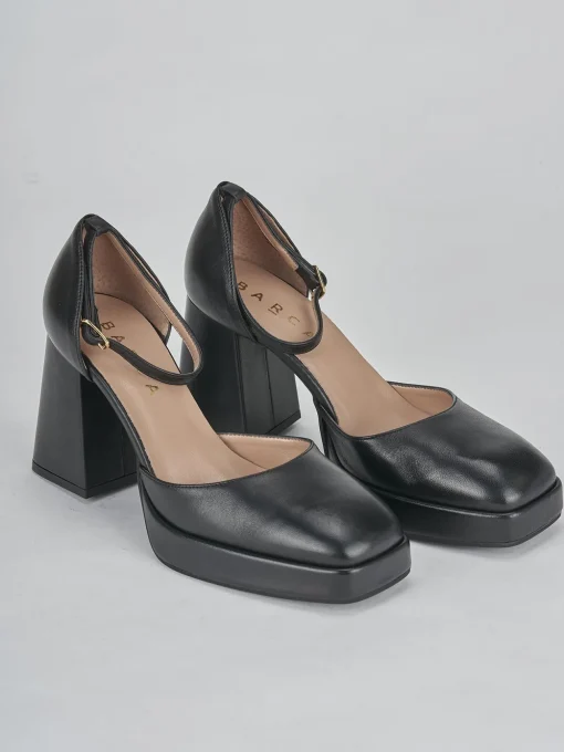 Décolleté e slingback tacco 7cm pelle nero