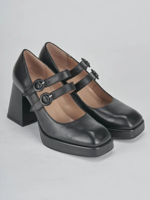 Décolleté e slingback tacco 7cm pelle nero