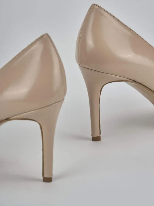 Décolleté e slingback tacco 7cm pelle marrone