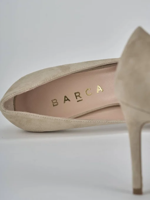 Décolleté e slingback tacco 7cm camoscio beige