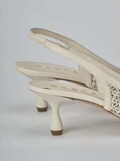 Décolleté e slingback tacco 5cm pelle beige