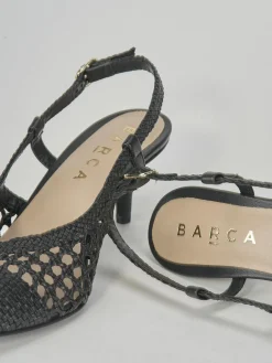 Décolleté e slingback tacco 5cm pelle nero