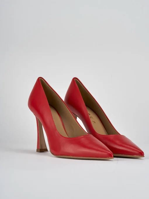 Décolleté e slingback tacco 9cm pelle rosso
