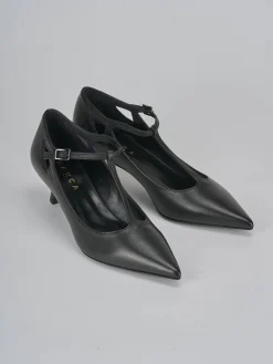 Décolleté e slingback tacco 3cm pelle nero
