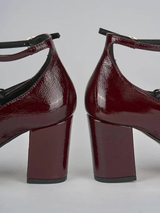 Décolleté e slingback tacco 8cm vernice bordo'