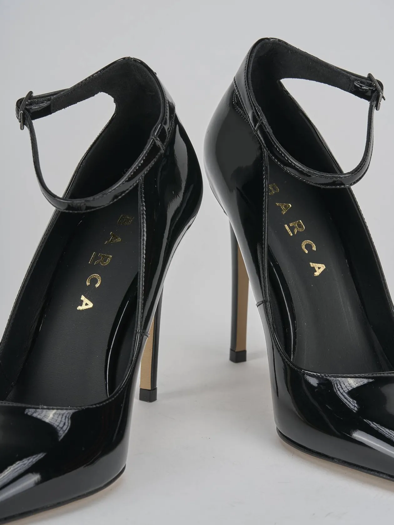 Décolleté e slingback tacco 11cm vernice nero