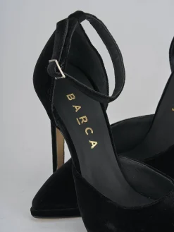 Décolleté e slingback tacco 11cm velluto nero